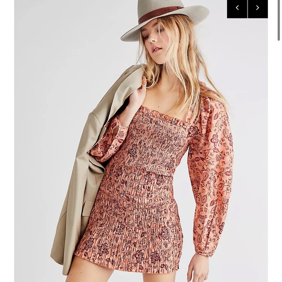 Free People Smock It To Me Mini Dress Size M - Picture 1 of 4